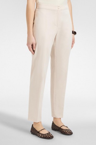 Straight-leg trousers in stretch satin