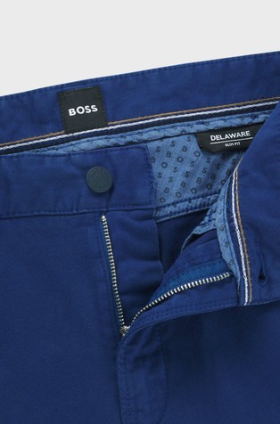 HUGO BOSS Delaware trousers in stretch-cotton gabardine Blue 4