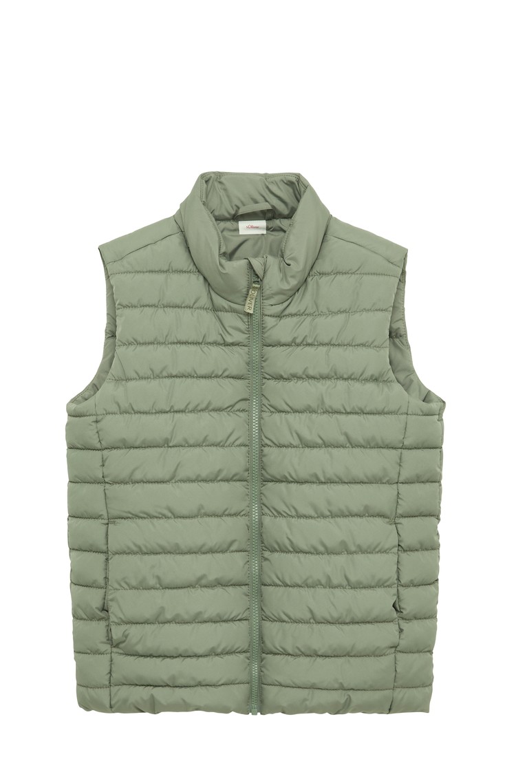 S.OLIVER Quilted body warmer with a stand-up collar Green 
