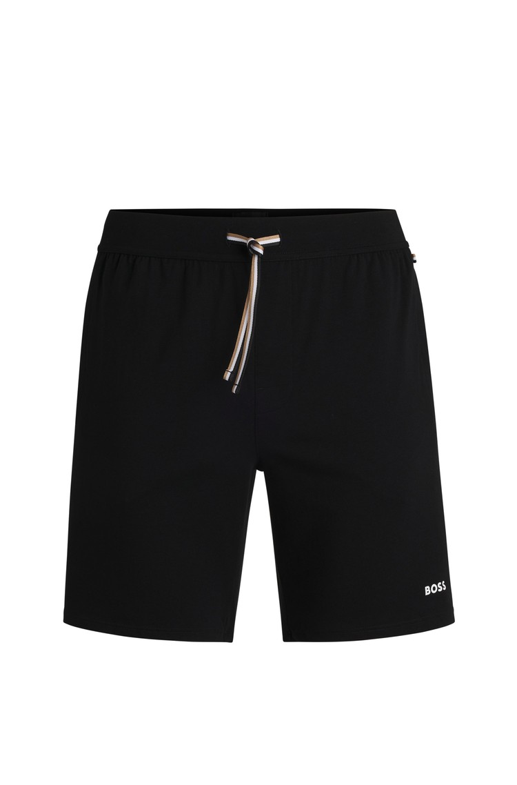 HUGO BOSS Stretch-cotton pyjama shorts Black 