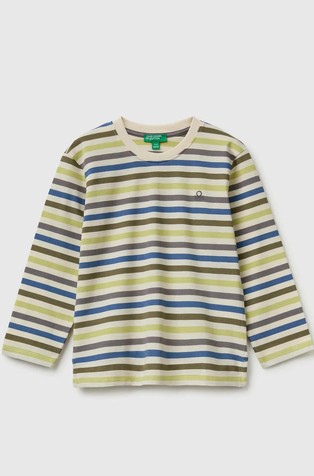 Striped organic cotton long-sleeved T-shirt