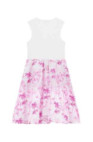 GUESS Cotton sleeveless dress White / Pink 2