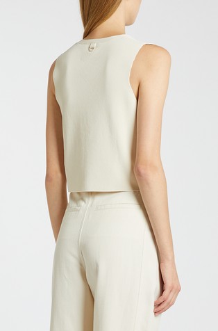 MARELLA Monochrome viscose-blend vest White 2