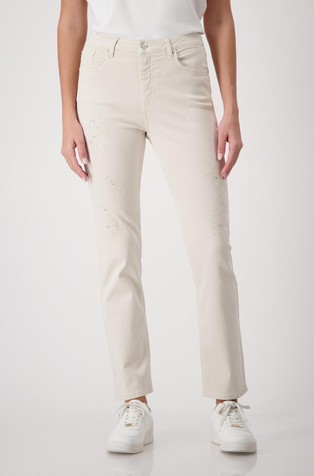 Slim fit jeans hlače z vezeninami