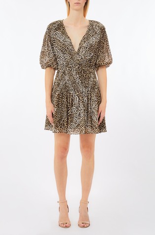 Leopard-print mini dress