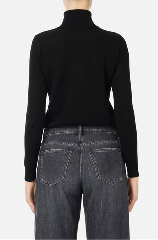 ELISABETTA FRANCHI Mrežasto pleten puli z logo vstavkom Črna - Black 2