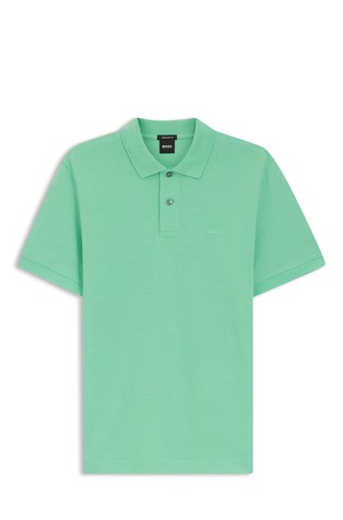 Short sleeved polo shirt in cotton piqué