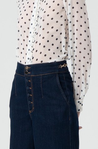 FRACOMINA High waist palazzo jeans Dark Blue 3