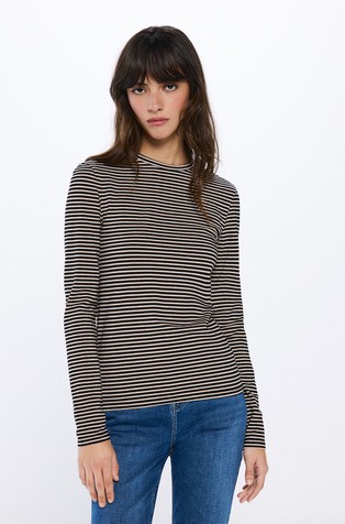 Lurex striped fitted t-shirt