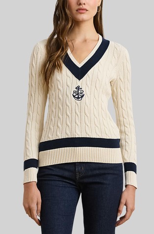 Cable-knit Cotton Cricket Sweater