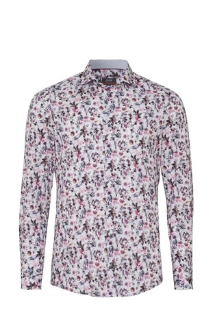 Slim fit vzorčasta bombažna srajca