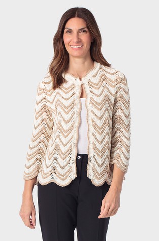 Knit cardigan in blend with cotton
