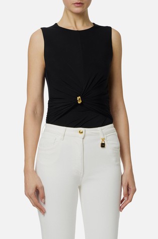 Jersey top z dekorativnim elementom