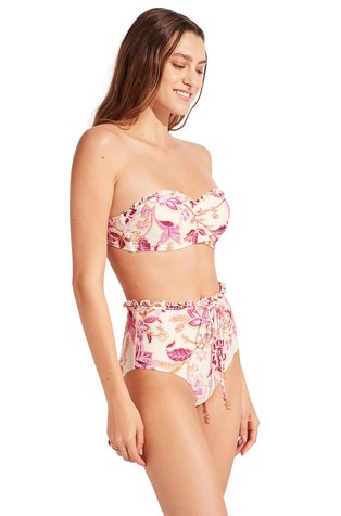 SEAFOLLY High Waisted Bikini Bottom White/Multi 4