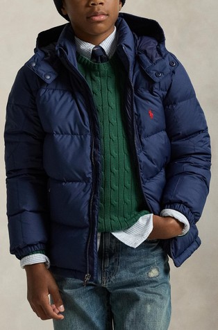 Water-repellent Ripstop Down Hooded Jacket