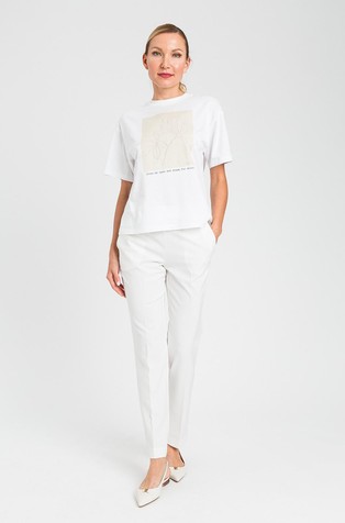 Regular T-shirt with print and embroidery