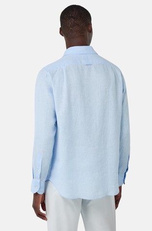 BOGGI MILANO Regular fit lanena srajca Modra - Light Blue 2