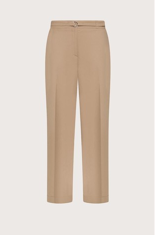 Straight fit stretch cotton trousers