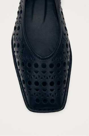 ALOHAS Sway Slit Leather Ballet Flats Black 5