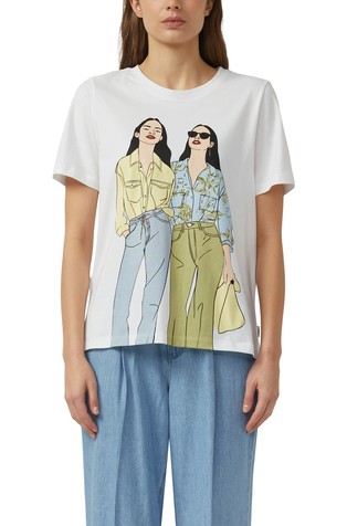 Bombažna majica s kratkimi rokavi in potiskom