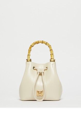 Mini hadbag with bamboo handles