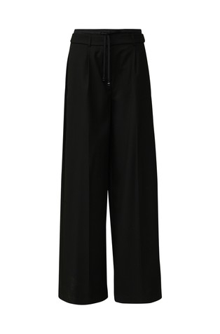 Široke hlače z gubami in zatezno vrvico