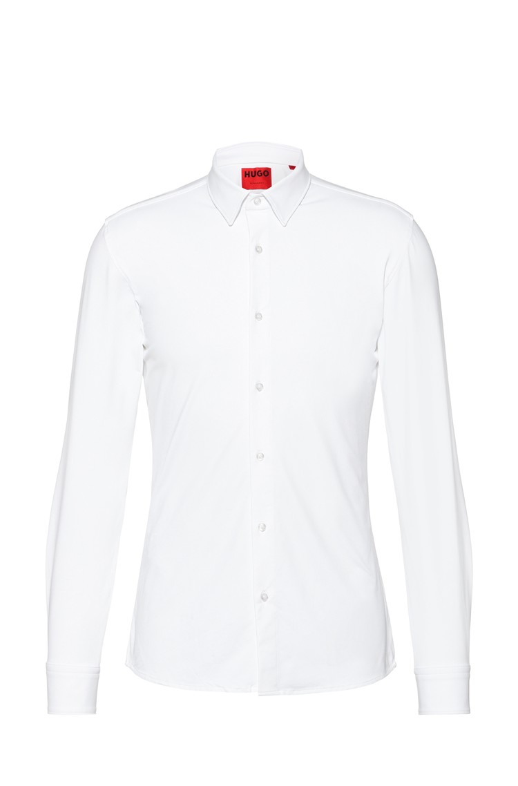 HUGO BOSS Extra slim fit srajca iz raztegljivega jerseya Bela - Open White 