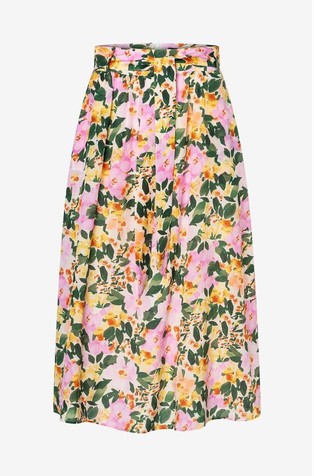 Flared cut with floral pattern