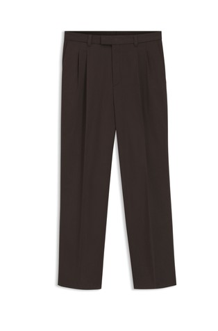 Oversized-fit trousers in stretch cotton with double pleats