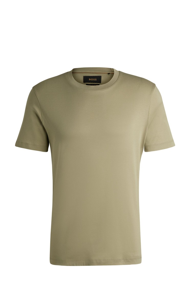 HUGO BOSS Regular-fit T-shirt in mercerized cotton Light Green 