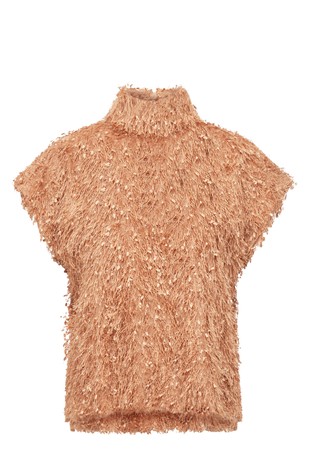 Bluza s stoječim ovratnikom in resasto površino