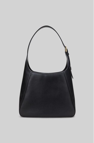 RALPH LAUREN Leather Large Tanner Shoulder Bag Black 2