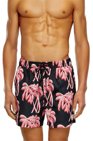 DIESEL Mid length swim shorts with palm print Emporium