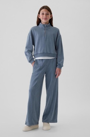 GAP Kids Vintage Soft Half-Zip Cropped Pullover Bainbridge Blue 3