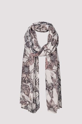 Viscose scarf with floral print