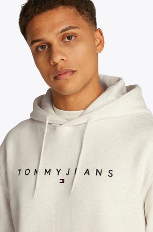 TOMMY HILFIGER Logo pulover s kapuco Bež - Light Beige 4