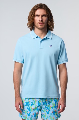 Polo shirt with logo undercollar