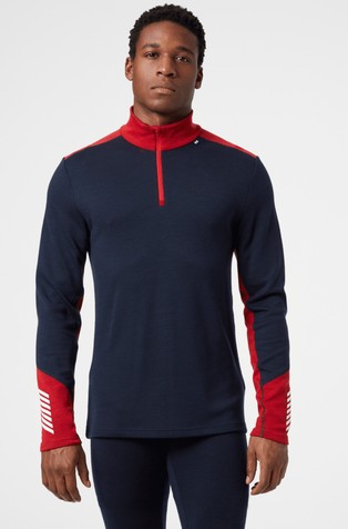 LIFA® Merino Midweight smučarska majica z delno zadrgo