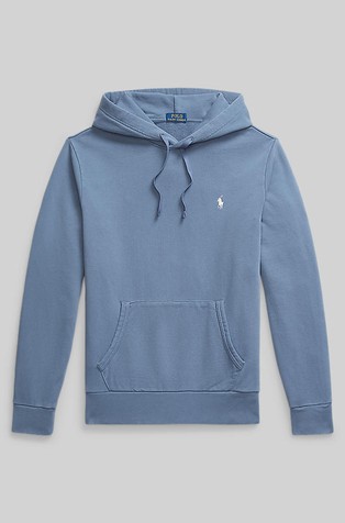 RALPH LAUREN Pulover s kapuco in frotirano notranjostjo Modra - Capri Blue 5