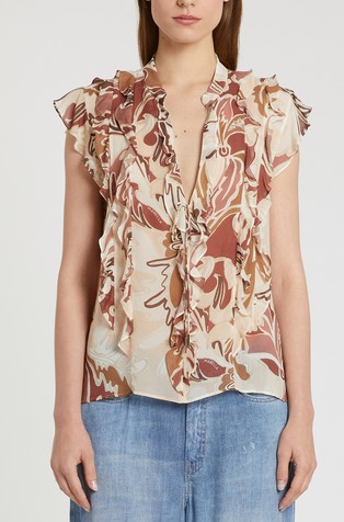 Printed viscose top