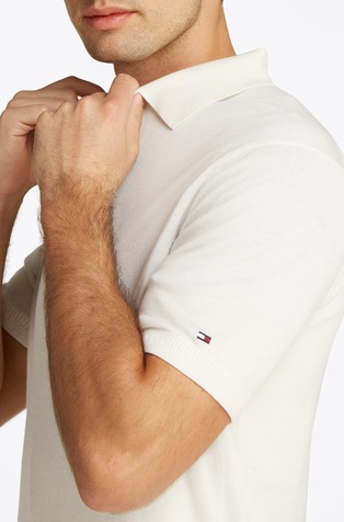 TOMMY HILFIGER Slim fit polo majica iz mešanice bombaža in liocela Bela - White 4