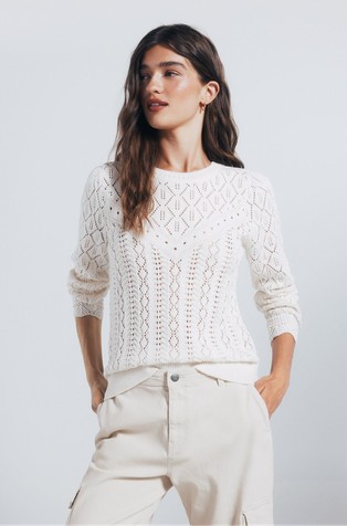 Pointelle jersey-knit jersey