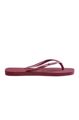 Slim Square Logo Metallic Flip Flops