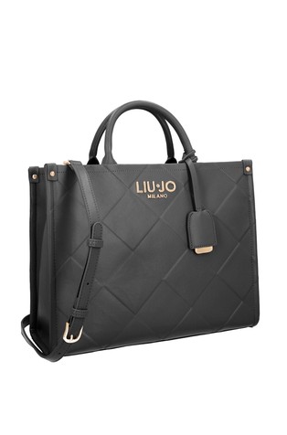 LIU JO Torba z ročajema in diamantnim vzorcem Črna - Black 3