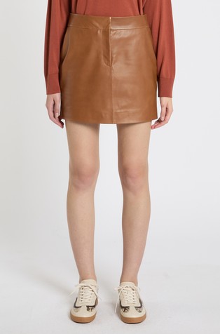 Leather mini skirt