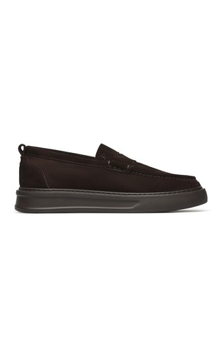 Suede loafers with wool lining