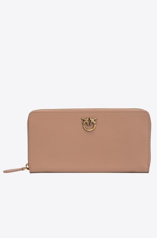 Zip-around leather wallet