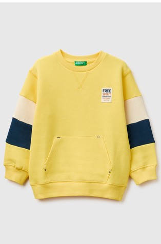 Bombažen pulover z barvnimi bloki