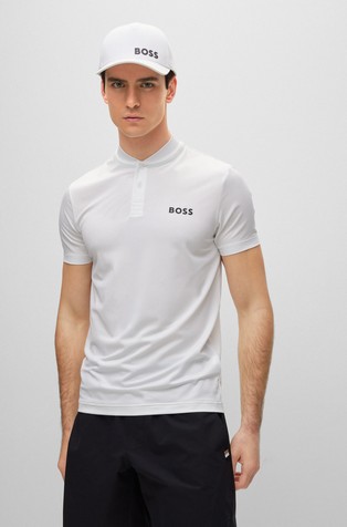 BOSS x Matteo Berrettini slim-fit polo shirt with bomber-style collar