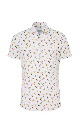 Functional fit vzorčasta srajca s kratkimi rokavi